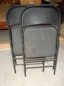 Blue folding chairs