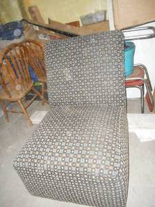 Blue armless chair
