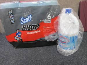 lot 3 image: Scott Shop Towels, Clorox Bleach...