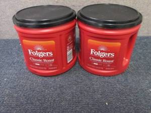 lot 35 image: 2- 25.9 oz Folgers Classic Roast Gr...