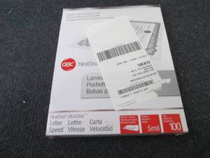 lot 83 image: 100 Laminating Pouches...
