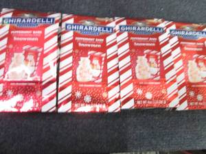 lot 158 image: 4- 4 oz Ghirardhelli Peppermint Bar...