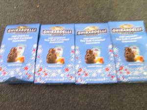 lot 163 image: 4- 4.1 oz Ghirardhelli Dark Chocola...