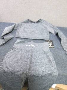 lot 254 image: Small Gray Gym Wolf Yoga Set NWT...