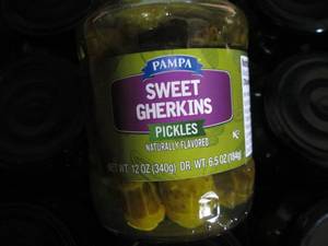 lot 450 image: 12- 12 oz Jars Pampa Sweet Gherkins...