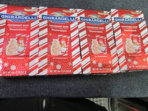 lot 153 image: 4- 4 oz Ghirardhelli Peppermint Bar...