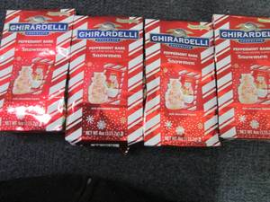 lot 156 image: 4- 4 oz Ghirardhelli Peppermint Bar...