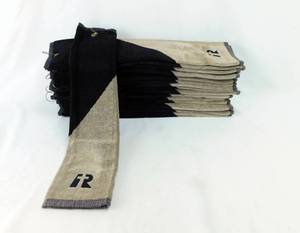 Lot of 18 Black and Tan Golf Towels by The Links Collection