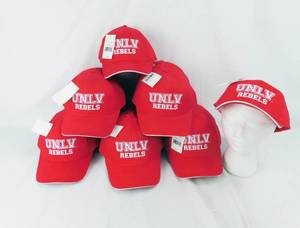 Lot of 55 UNLV Rebels Collegiate Licensed Products Adjustable Baseball Hats