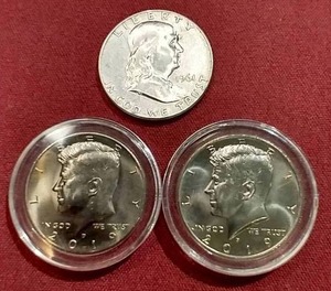lot 1 image: Half Dollar Lot - Franklin Silver & (2) Kennedy Clad