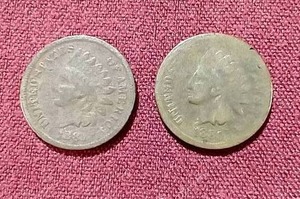 lot 8 image: (2) Indian Head Pennies - 1880 & 1881