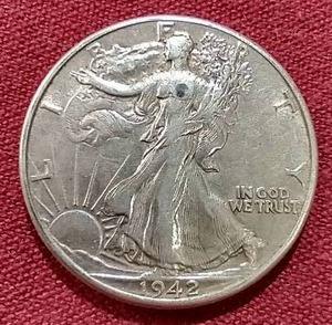 lot 56 image: 1942 Walking Liberty Half Dollar