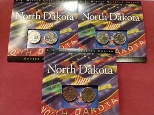 lot 57 image: (3) North Dakota Quarter Sets