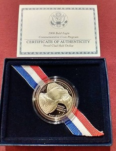 lot 67 image: 2008 Proof Bald Eagle Half Dollar