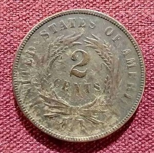 lot 91 image: 1868 2 Cent Coin