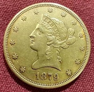 lot 108 image: 1879-S Liberty Head $10 Gold Coin - Wow