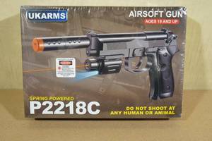 lot 193 image: UKArms P2218C Spring Powered Airsoft Gun with Laser
