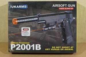 lot 195 image: UKArms P2001B Spring Powered Airsoft Gun with Laser