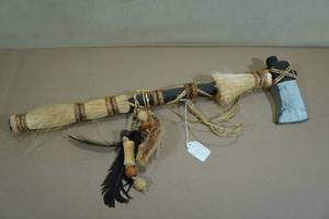 lot 300 image: Wooden Lakota Sioux Cermonial Tomahawk