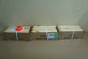 lot 335 image: 3 Boxes of 1 x 2 x 12 Wood Grade Stakes