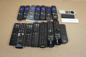 lot 385 image: Assorted Remotes -Roku, Philips, Samsung. LG