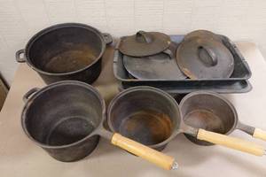 lot 257 image: Assorted Cast Iron Pots and Pans