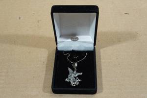 lot 135 image: Sterling Silver Religious Pendant with Chain