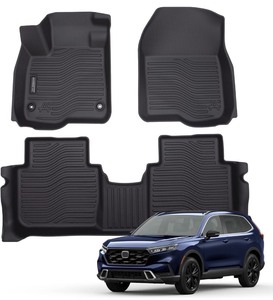 lot 49 image: Auxko Weather Floor Mats for Honda CRV 2023-24 1st & 2nd Row -Black