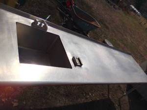 Stainless steel counter top with sink 108x30x32