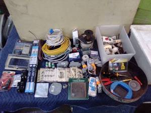 Large lot of mostly new household electrical supplies