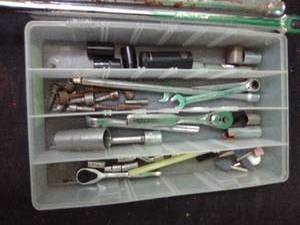 Assorted sockets and ratchets, 12 14 34