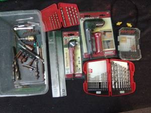 Assorted drill bits and drivers