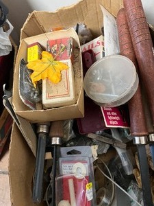Wood lathe tools, misc hdwe