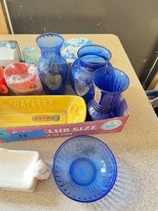 Blue glassware