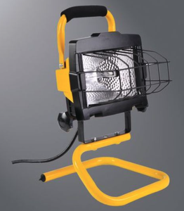 lot 59 image: Cooper Lighting 500 Watt Halogen Worklight wCarry Handle Model # PQS45