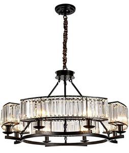 lot 75 image: Farmhouse Crytal Chandeliers Dining Room Pendant Light Fixture Black Chandelier with K9 Crystal for Living Room Dining Room Foyer High Ceiling