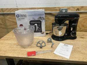 lot 81 image: Kitchen in the box Stand Mixer, 4.5QT5QT Two bowls Electric Food Mixer, 10 Speeds 3-IN-1 Kitchen Mixer for Daily Use with Egg Whisk,Dough Hook,Flat Beater