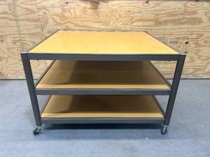 lot 89 image: 3-Shelf Work Table on Casters