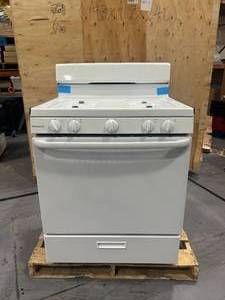 lot 141 image: Hotpoint 30 Free-Standing Gas Stove Model # RGBS300DM2WW Complete