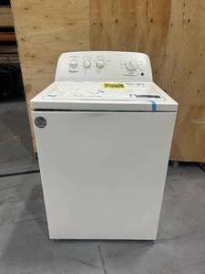lot 145 image: Whirlpool 3.8 cu. ft. Top Load Washer in White Model # WTW4655JW (Untested) (Scratch And Dent)