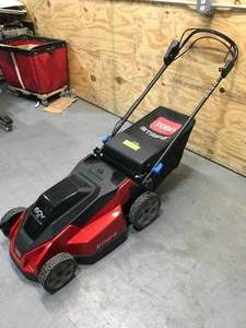 lot 1A image: Toro 60V MAX 21 in. (53 cm) Stripe Self-Propelled Mower - 5.0Ah BatteryCharger Model # 21620 (retail $579)