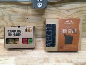 lot 154 image: Lot of 1 Traeger Grill Cover, 2 BBQ Sauces And 3 Seasonings