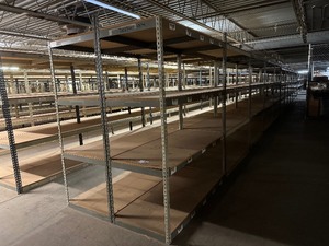 Industrial Tear Drop Shelves 30 x 6 x 7 Tall 10 Sections