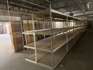 Industrial Tear Drop Shelves 30 x 6 x 7 Tall 10 Sections