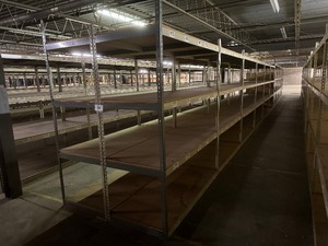 Industrial Tear Drop Shelves 30 x 6 x 7 Tall 12 Sections