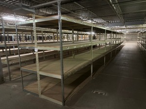 Industrial Tear Drop Shelves 30 x 6 x 7 Tall 12 Sections