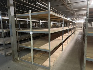 Industrial Tear Drop Shelves 30 x 6 x 7 Tall 12 Sections