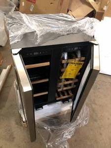 Velivi 24 in.Dual Zone 18-Wine Bottles and 88-Can Built-In and Freestanding with French Door Beverage Cooler in Stainless Steel Customer Returns See Pieces