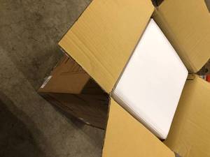 Metro 26 in. Gold Backless Stool in White by OSP Home Furnishings  Customer Returns See Pieces