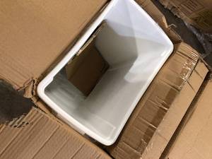 Design Trend Household Essentials 9 Gal. Double Under Cabinet Double Sliding Trash Can Caddy White, Chrome  Customer Returns See Pieces